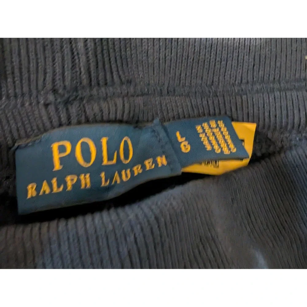 Polo Ralph Lauren Mens Jogger Sweatpants Navy Blue Red Pony Logo Size Large